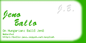 jeno ballo business card